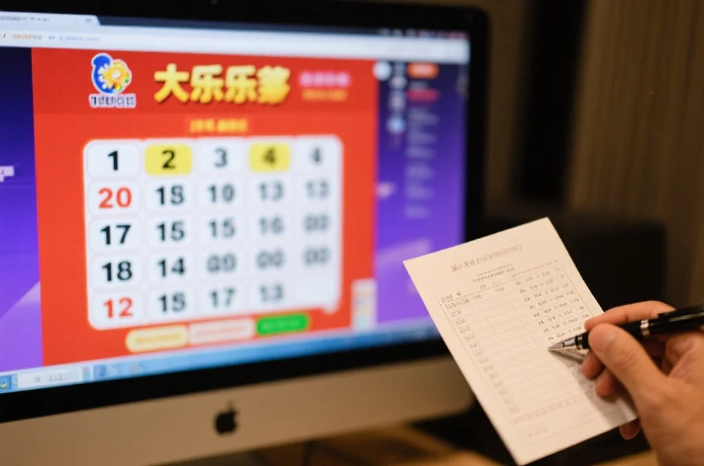 电脑屏幕显示大乐透开奖结果